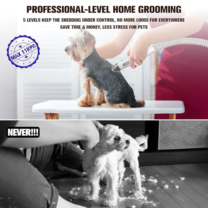 Dog Grooming Vacuum & Dog Grooming Kit 2 L 11 Kpa 15 Pet