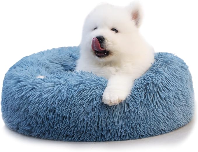 Comfy Calming Dogs Bed for Deep Sleep Small Dogs，19" Round 15 lbs