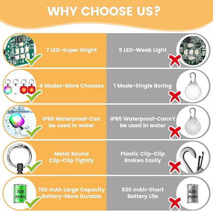 Dog Collar Light 2 Packs 4 Modes IP68 Waterproof