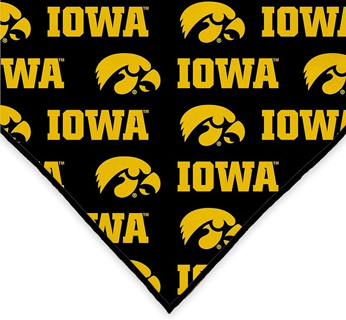 NCAA Officially Licensed Bandana for Dogs and Cats | Fits Pets Great Gift Idea | Easy-to-Tie (Small, Iowa Hawkeyes)