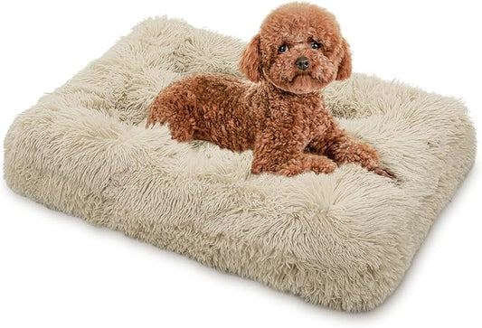 MoNiBloom 28.5"x21"x4" Dog Beds for Small Size Dogs Machine-Washable Long Plush Pet Beds Warming Cozy Soft Bed for Dogs and Cat