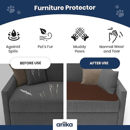 ariika Waterproof Dog Sofa Mat - Durable, Scratch-Resistant - Eco-Friendly Polyester & Cotton Mix, Odor-Free, Ideal for All Breeds - Dog Bed Protector for Sofa, Couch, Floor, Car Seats and Bed