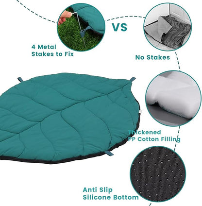 Outdoor Dog Bed Waterproof Washable Travel Camping Dog Bed with 4 Metal Stakes & Carry Bag