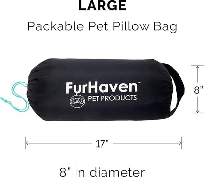 Furhaven Outdoor Travel Dog Bed for Large/Medium Dogs w/ Carry Bag