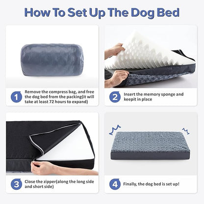 JOEJOY Orthopedic Dog Bed for Medium Small Dogs (30"x20"x3")