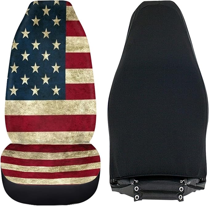 American Flag Printed Car Seat Covers Washable Seat Protector for Women Men Air Mesh Cloth Automotive Vehicle Seat Covers for Cars Interior for Cars