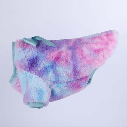 Dog Clothes for Medium Dogs Girl Boy Winter Tie-Dye Puppy Sweater Warm Pet Clothes Outfits for Chihuahua Yorkie Shih Tzu Teacup Cold Weather Dog Coat Spring Cat Apparel (Medium 2)