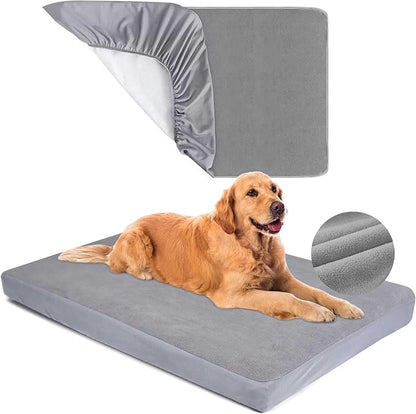 Dog Bed Covers Replacement 100% Waterproof for Dog Bedding Washable Grey 2 Pack 27" x 36" M