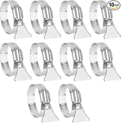 Pool Hose Clamps for 1 1/4" Above Ground Pool Hose 13/16"-1 3/4" (21-44mm) Pool 10 Pcs