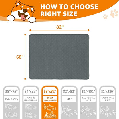 LOOBANI Waterproof Dog Blanket 2 Pack 68X82in, Dark