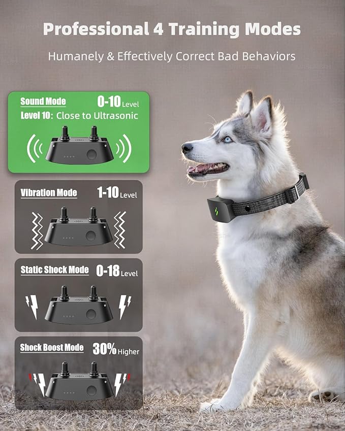 Dog Training Collar with Remote IP67 Waterproof 2680FT Dog 8-120lbs Rechargeable 4 Training