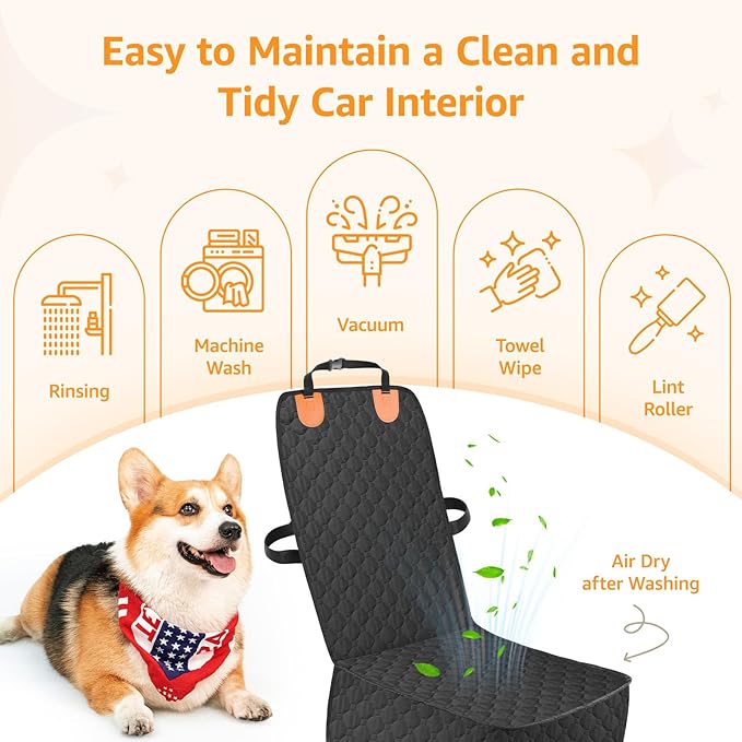 LOOBANI Front Dog Car Seat Cover: 2 Pack Waterproof Car Seat Covers for Dogs