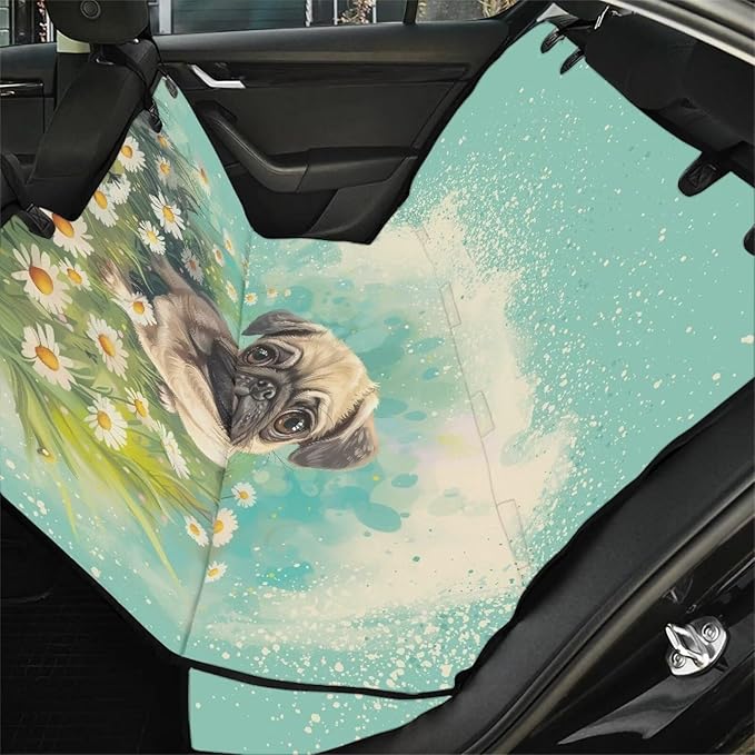 AFPANQZ Pug Dog Car Seat Cover Waterproof Pet