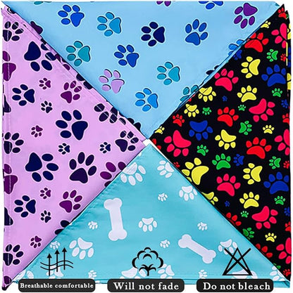 PET SHOW 50Pcs Paw Pattern Dog Bandanas Bulk