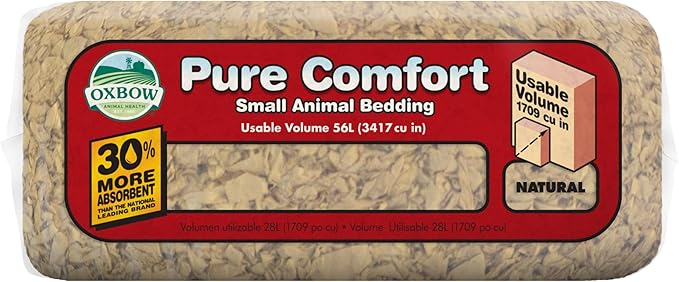 Oxbow Pure Comfort Small Animal Bedding - Odor & Moisture Absorbent, Dust-Free Bedding for Small Animals - Natural, 28 Liter Bag