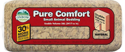 Oxbow Pure Comfort Small Animal Bedding - Odor & Moisture Absorbent, Dust-Free Bedding for Small Animals - Natural, 28 Liter Bag