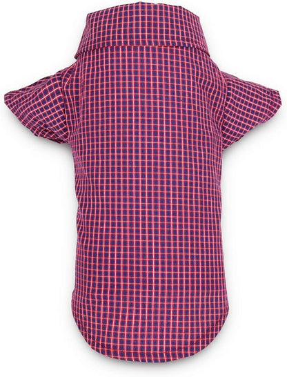 DroolingDog 3 Pack Plaid Dog Tee Shirt Puppy Button Up Shirts Polo T Shirts Small Dogs Clothes Breathable Summer T-Shirt