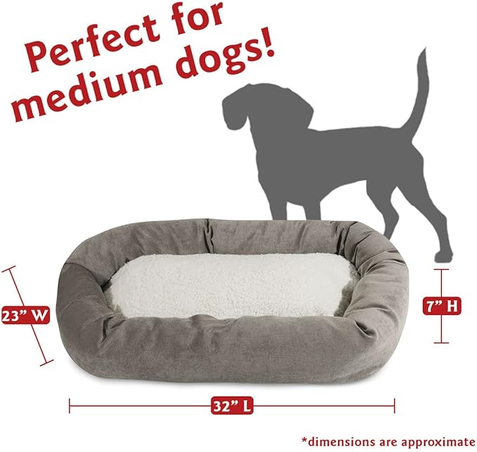 32 inch Vintage Villa Collection Sherpa Bagel Dog Bed