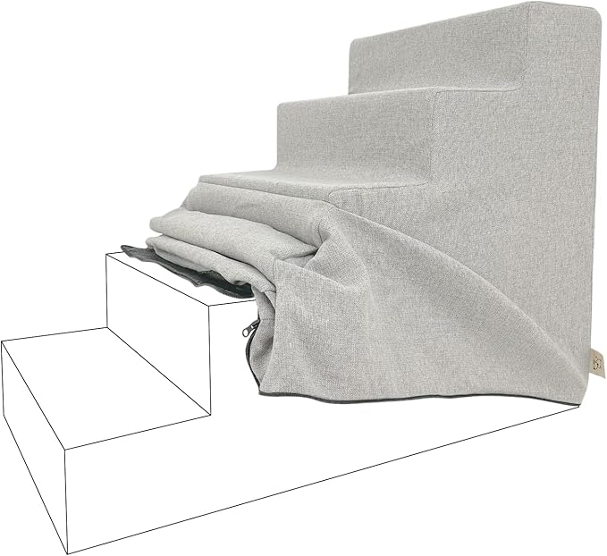 Best Pet Supplies Foam Pet Steps Cover for Small Dogs and Cats 5-Step (H: 22.5") (Cover