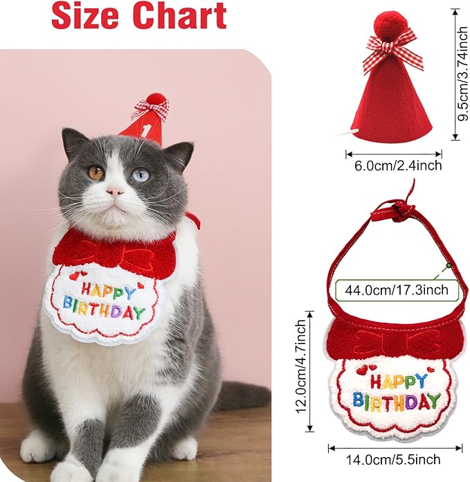Dog Cat Birthday Party Supplies Outfit Bandana Bib