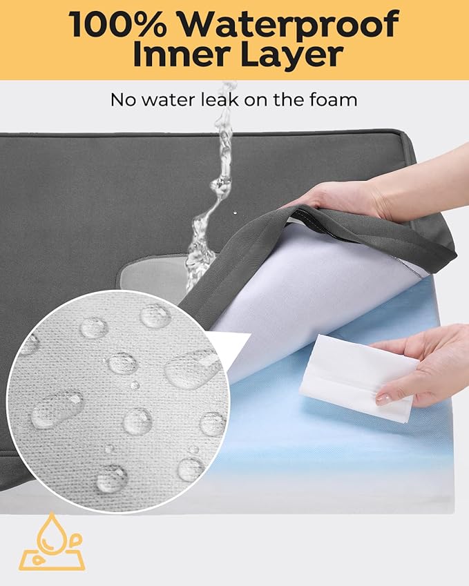 Veehoo Memory Foam Dog Bed for Large Dogs-Waterproof Dog Bed with Oxford Fabric Surface