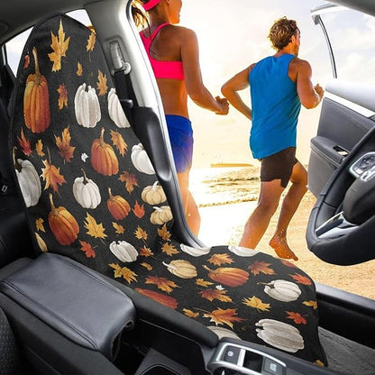 Yewattles Maple Leaf Pumpkin Waterproof Sweat Towel Car