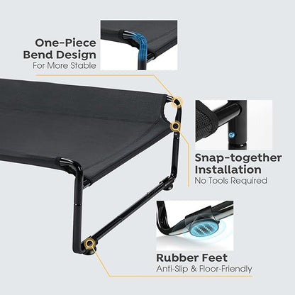 Veehoo Medium Elevated Dog Bed with Flannel Dog Blanket CWC2201B