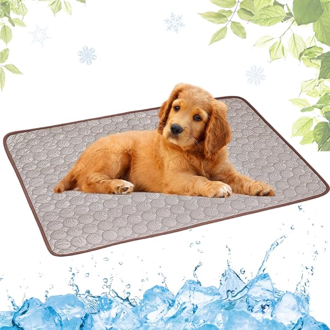Dog Cooling Mat Washable Seats(Coffee,15x19in)