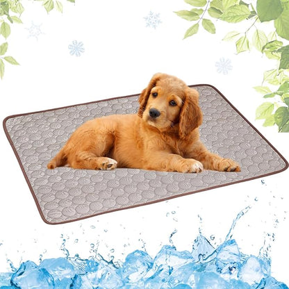 Dog Cooling Mat Washable Seats(Coffee,15x19in)