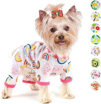 Dog Pajamas Onesie Spring Summer Dog Clothes for Small Dogs Girl Boy Soft Stretchy Pet Puppy Clothes Doggie Pjs Cat Outfit Jammies