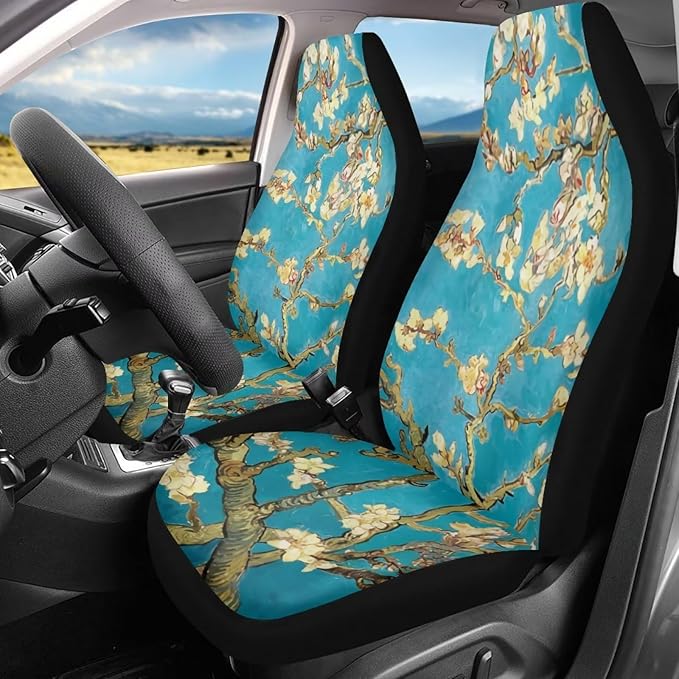Van Gogh Almond Blossom Car Seat Covers Front Set