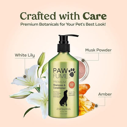 Pawfume Dog Shampoo and Conditioner – Hypoallergenic Dog Shampoo for Smelly Dogs – Best Dog Shampoos & Conditioners – Probiotic Pet Shampoo for Dogs – Best Dog Shampoo for Puppies (Show Dog, 4-Pack)