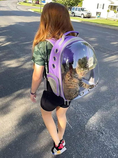 Cat Backpack Carrier,Expandable Pet Bubble Backpack Airline Approved, Pet Travel Carrying Bag for Small Medium Cats and Puppy with Hiking Walking Outdoor Use