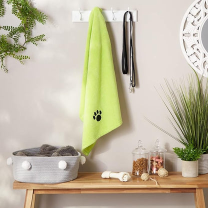 Bone Dry Embroidered Pet Grooming Towel Collection 41x23.5, Lettuce