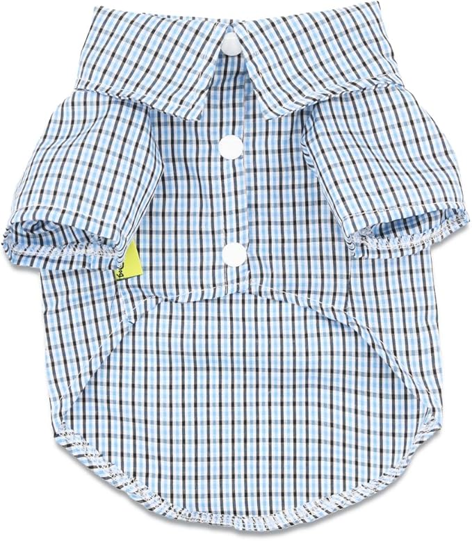 DroolingDog 3 Pack Plaid Dog Tee Shirt Puppy Button Up Shirts Polo T Shirts Small Dogs Clothes Breathable Summer T-Shirt