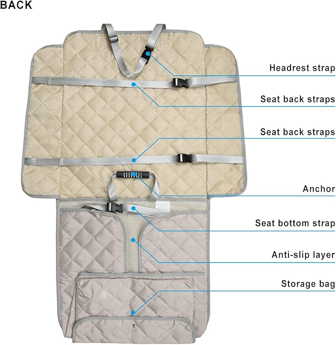 Deluxe Dog Seat Cover for Front Seat-More Durable Waterproof Front Seat Protector