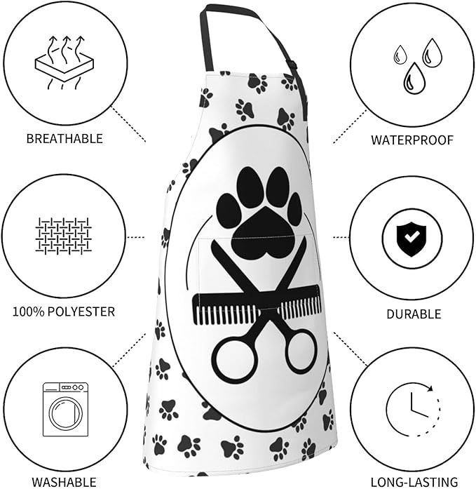 Perinsto Pet Dogs Grooming Waterproof Apron With 2