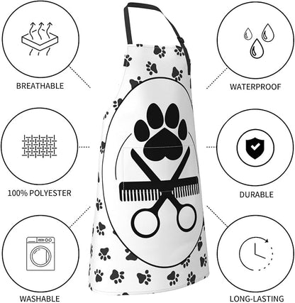 Perinsto Pet Dogs Grooming Waterproof Apron With 2