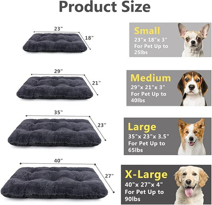 JOEJOY Large Dog Bed Crate Pad 40" x 27", Grey