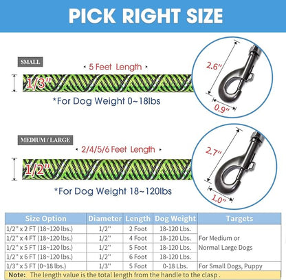 BAAPET 2/4/5/6 FT Dog Leash with Comfortable Padded Handle and Highly Reflective Threads for Small Medium and Large Dogs (5FT-1/2''