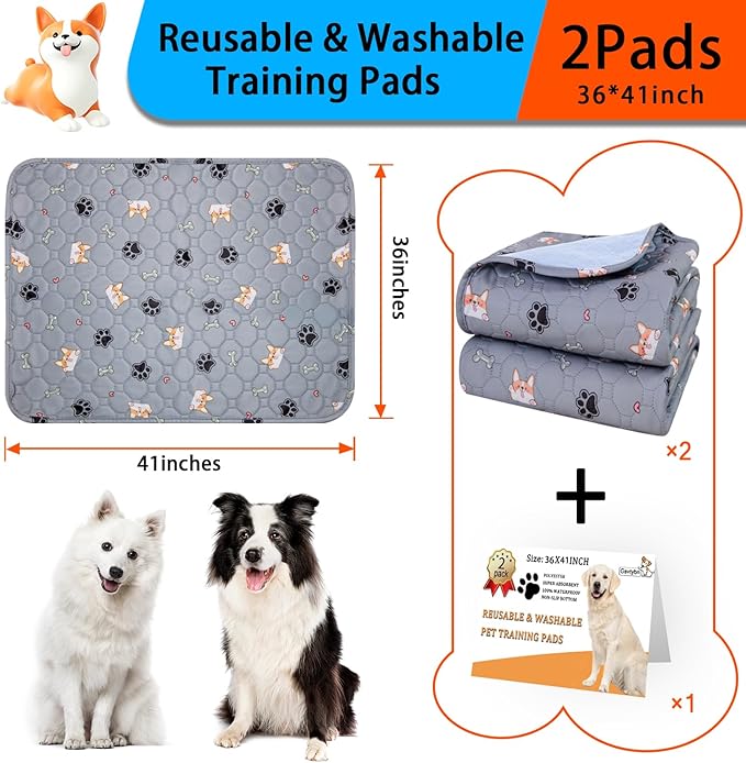 Washable Pee Pads for Dogs 2Pack 36''x41''