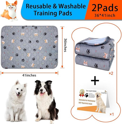 Washable Pee Pads for Dogs 2Pack 36''x41''