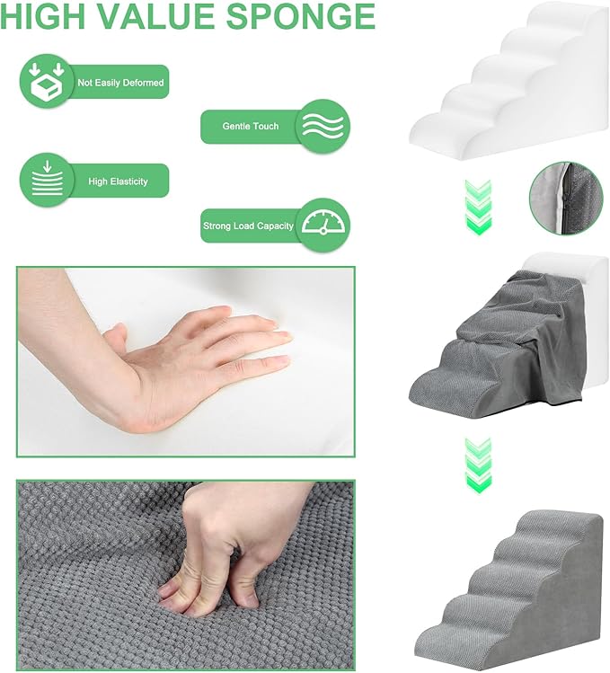 Dog Stairs for High Bed 5 Tier 22" Non-Slip