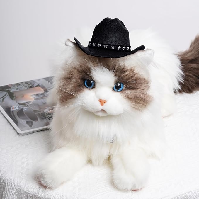 choyaxo Pet Cowboy Costume Cosplay Cap Halloween Costumes for Dogs Cat Pet Party Decoration Mini Cowboy Hat (Black
