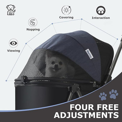 SWITTE Dog Stroller for Small Medium Dogs 4 Universal