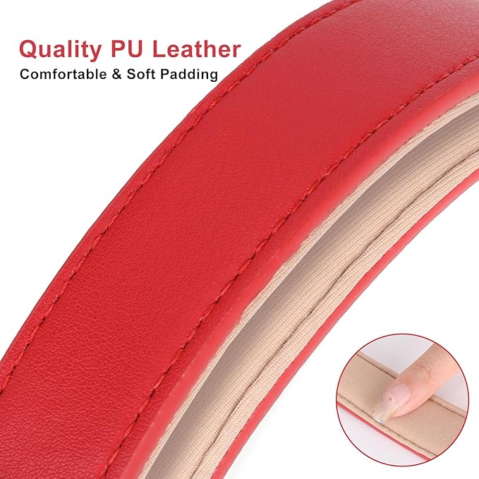 WHIPPY Soft Padded Leather Dog Collar for Small Medium Large Dogs Heavy Duty Dog Collar with Adjustable Rust-Proof Metal Hardware