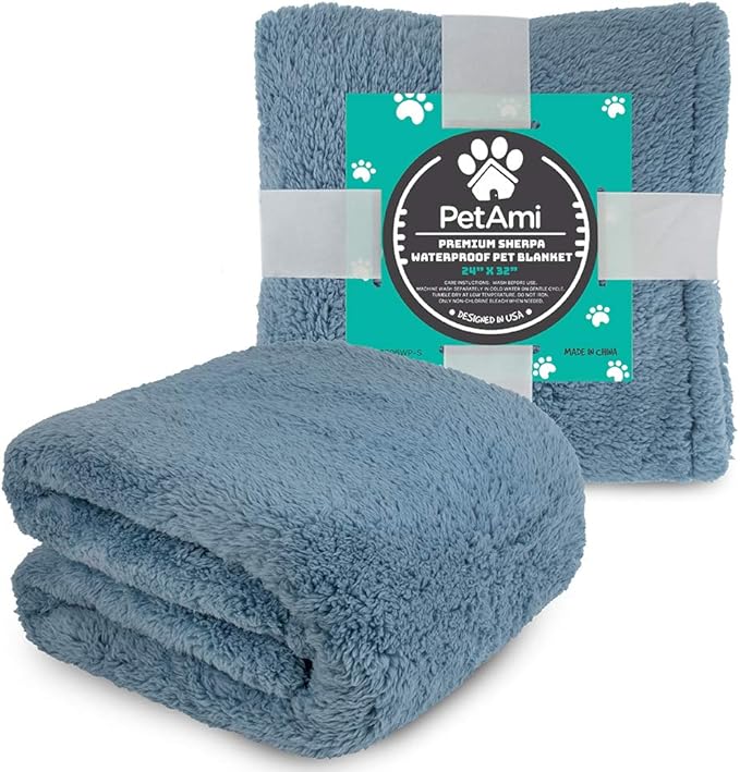 PetAmi Fluffy Waterproof Dog Blanket for Small Medium Dogs 24x32)