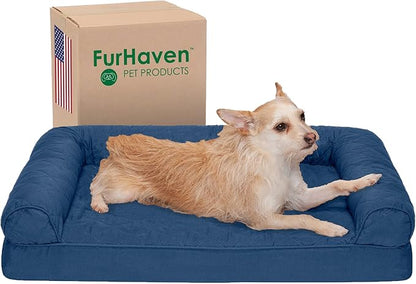Furhaven Orthopedic Dog Bed for Medium/Small Dogs w/ Removable Bolsters & Washable Cover 35 lbs