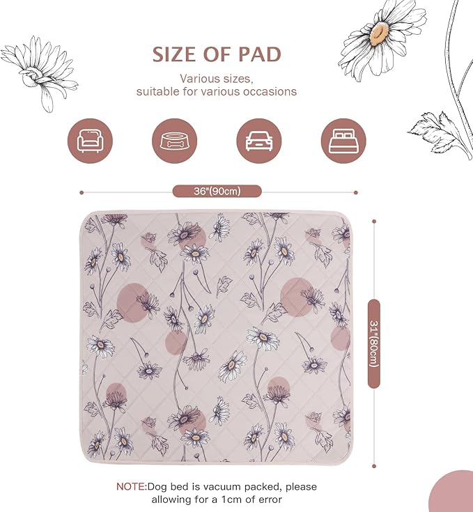 IEUUMLER Washable Pee Pads for Dogs 2 Pack EU007 (Pink 31"X36"-2pcs)