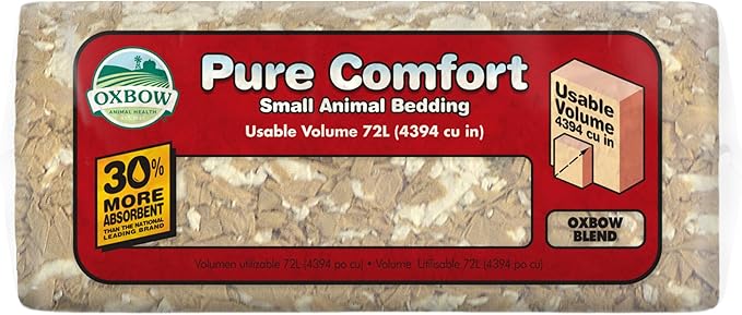 Oxbow Pure Comfort Small Animal Bedding - Odor & Moisture Absorbent, Dust-Free Bedding for Small Animals, Blend, 72 Liter Bag